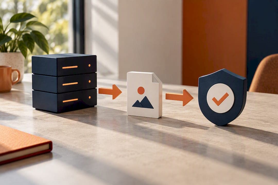 SVG file moving through secure hosting verification