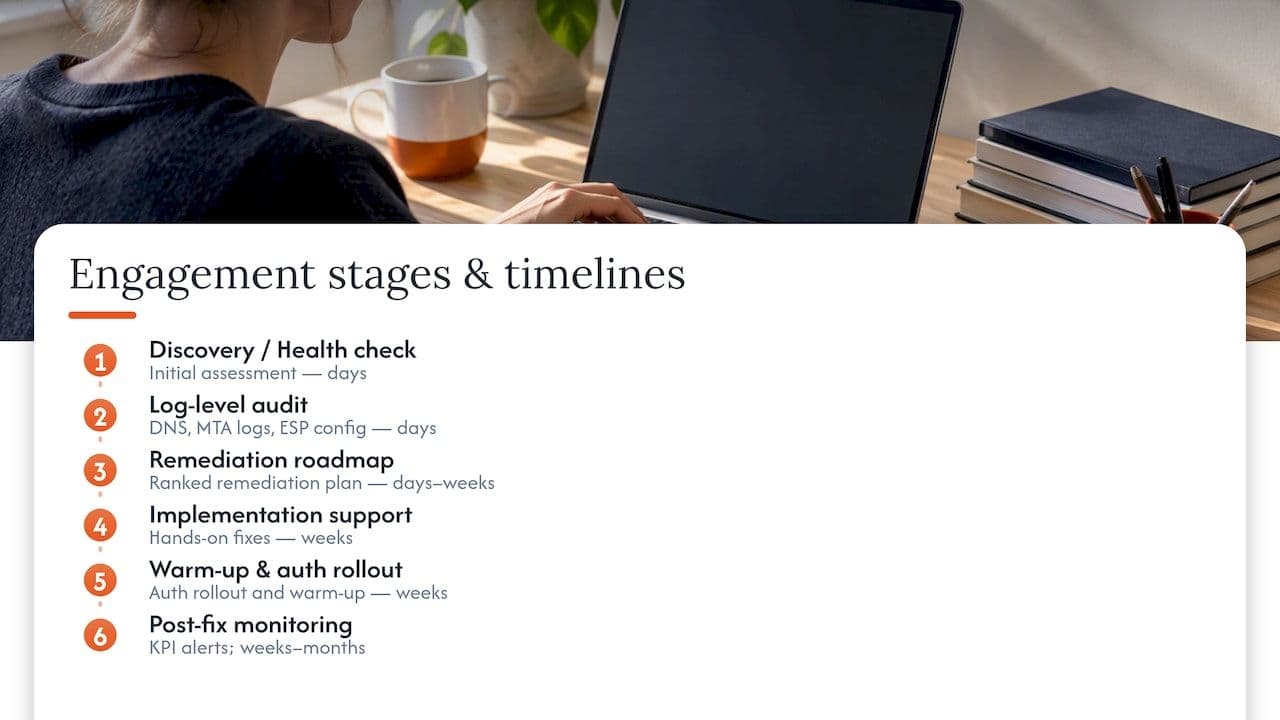 Email deliverability engagement stages timeline