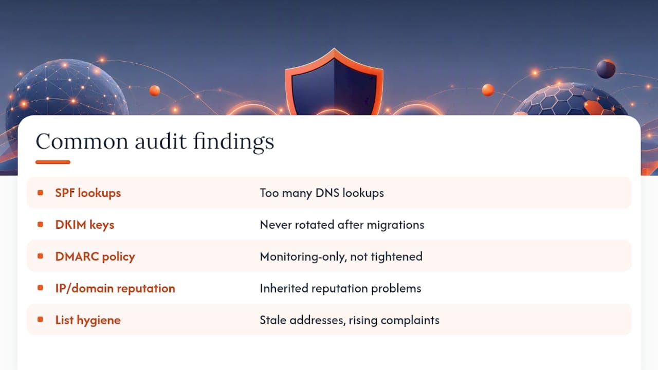 Diagram of common deliverability audit issues